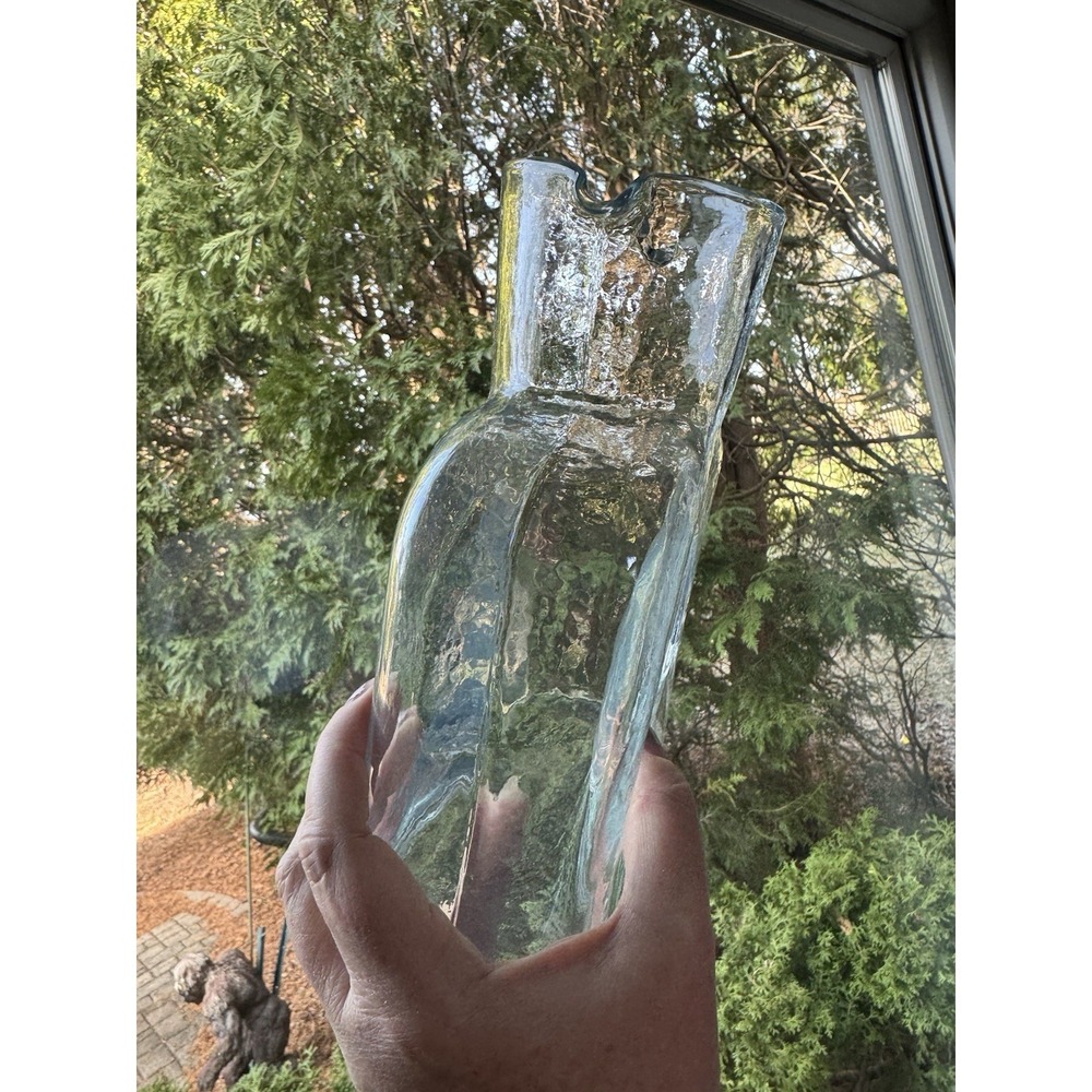 Vintage Blenko Glass #384 Water Carafe - Hand Blown Crystal Clear - Dual Spout - Picture 7 of 9